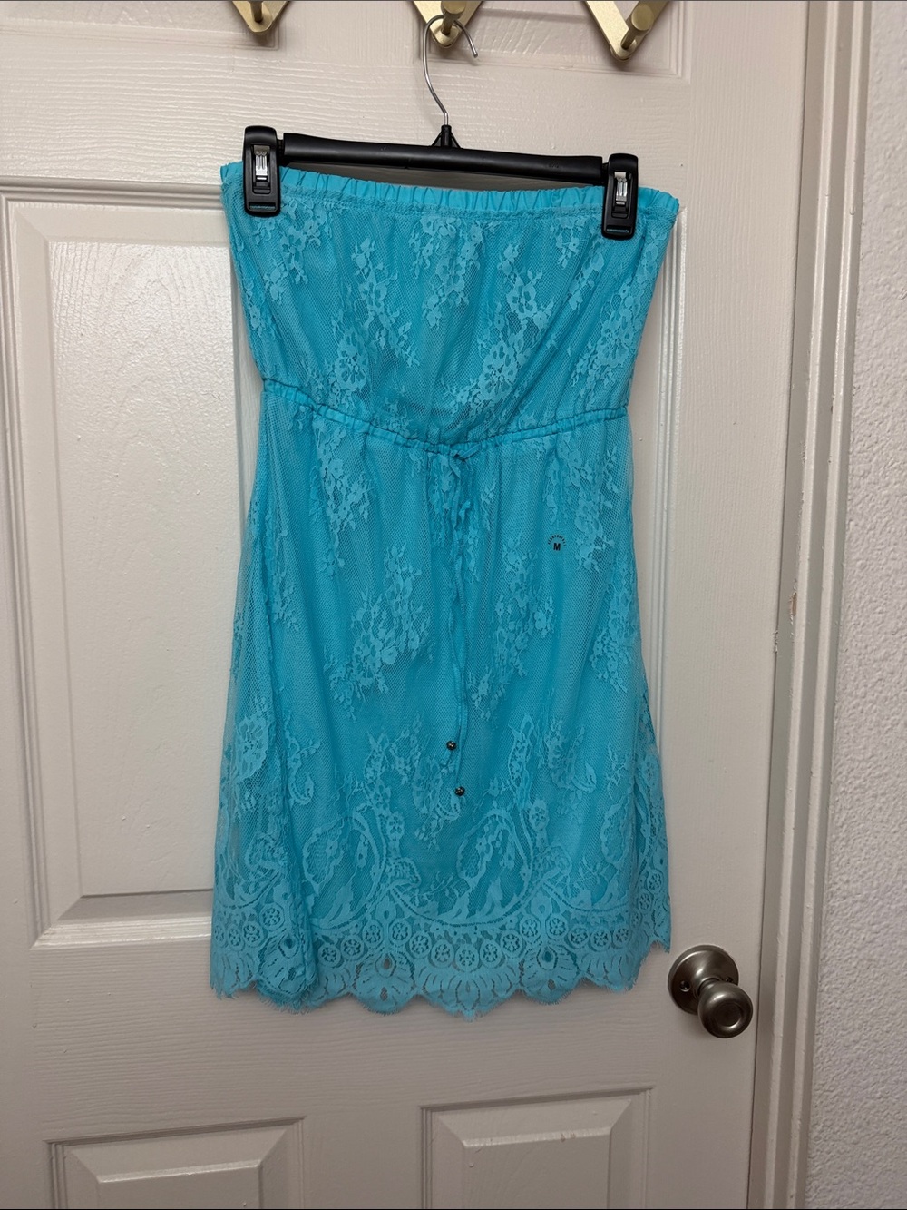 Aeropostale Strapless Lace Sundress in Turquoise